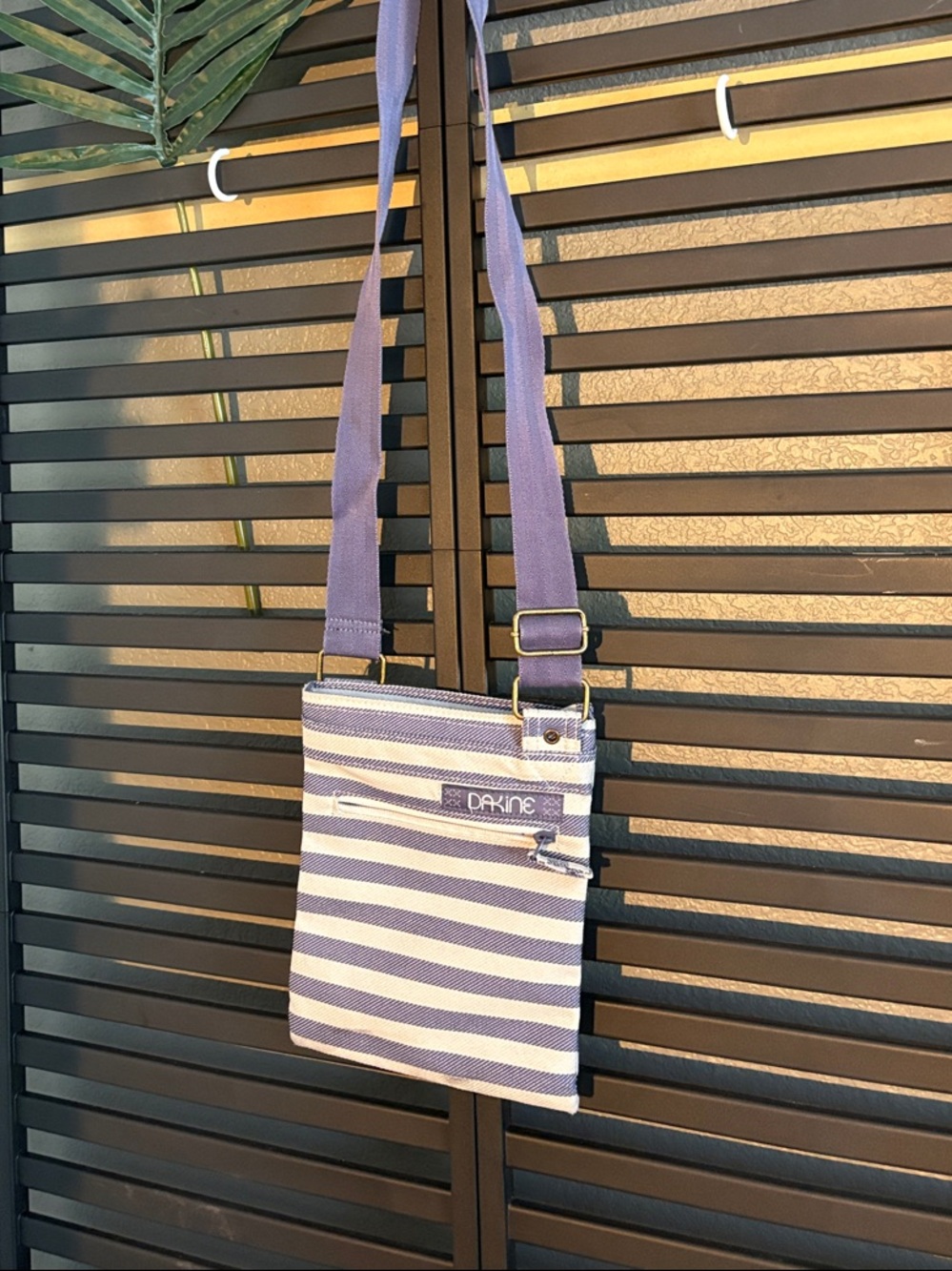 Dakine Lavender and Cream Striped Crossbody
